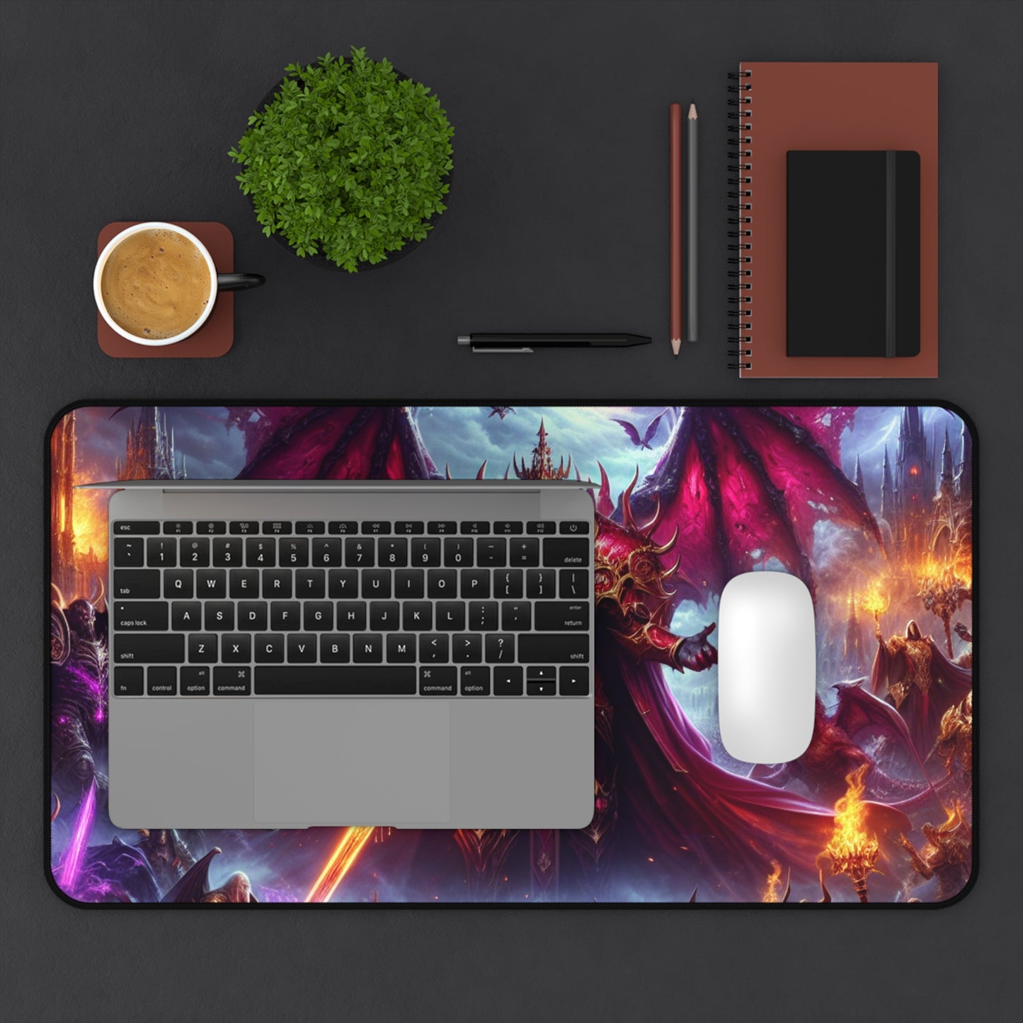 Fantasy-Themed Gaming Desk Mat - Epic Dark Lord Design