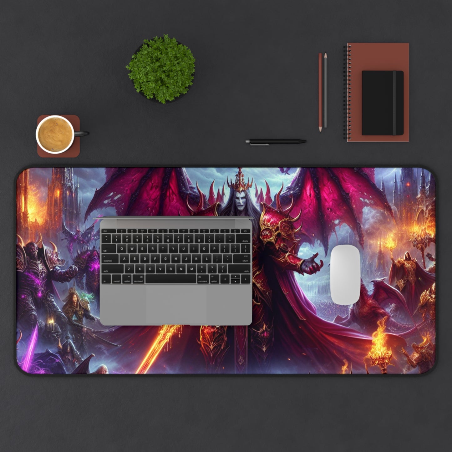 Fantasy-Themed Gaming Desk Mat - Epic Dark Lord Design