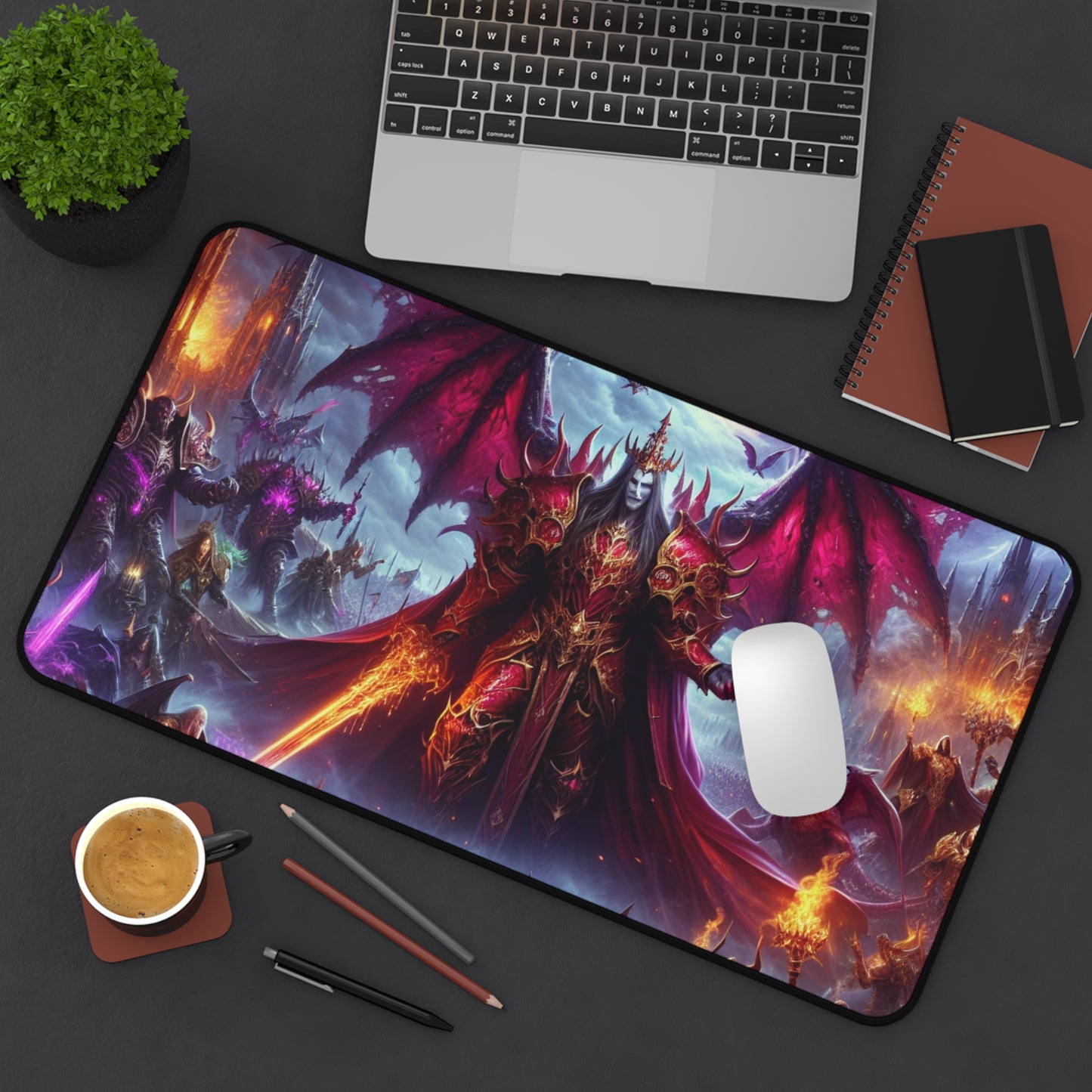 Fantasy-Themed Gaming Desk Mat - Epic Dark Lord Design